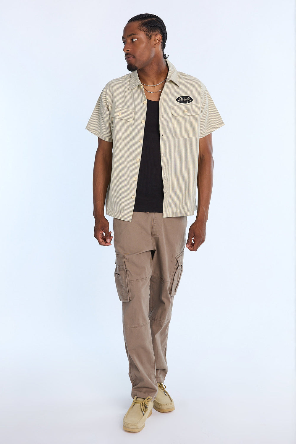 Zoo York Mens Oval Patch Logo Twill Button-Up Zoo York Mens Oval Patch Logo Twill Button-Up