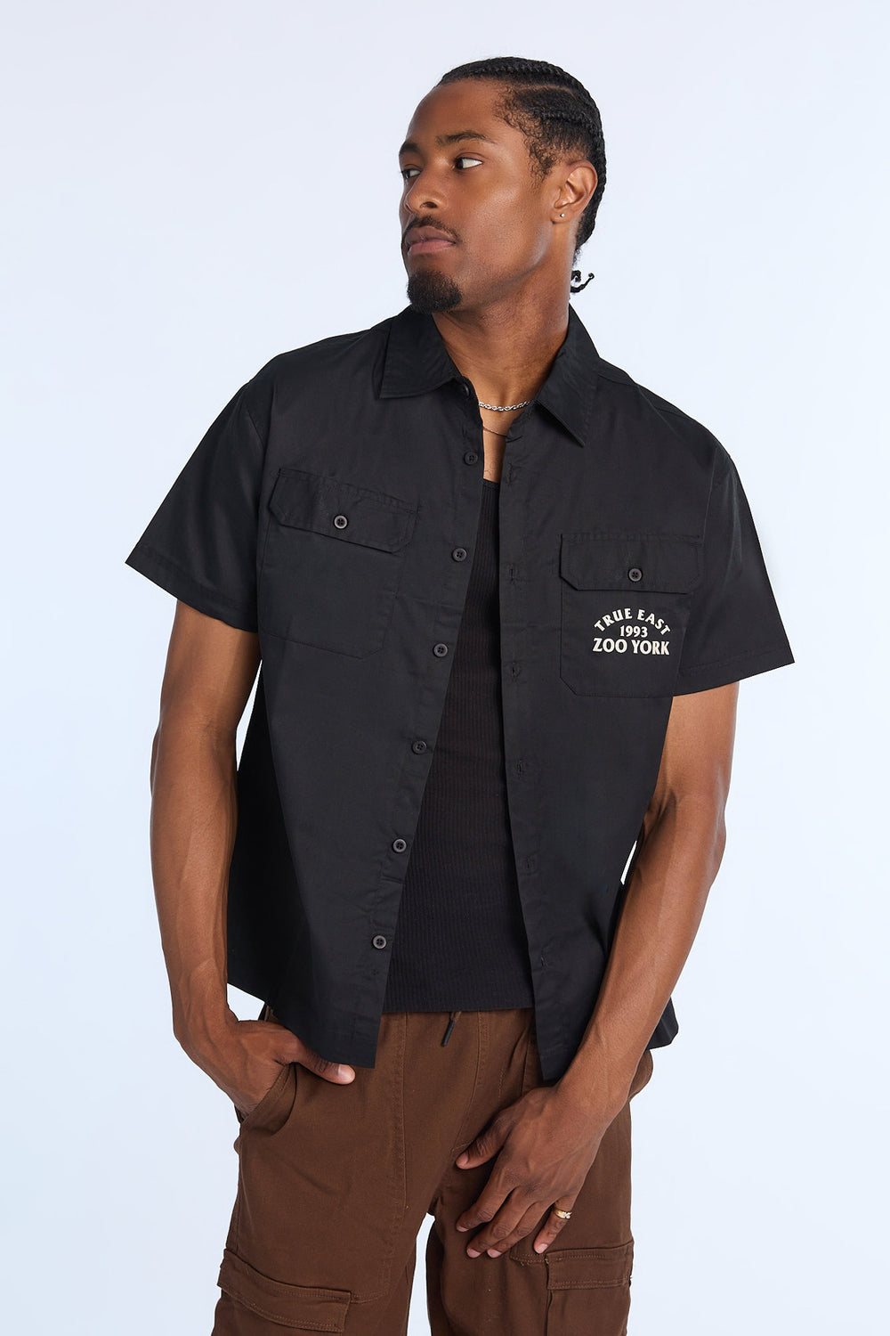 Zoo York Mens True East 1993 Twill Button-Up Zoo York Mens True East 1993 Twill Button-Up