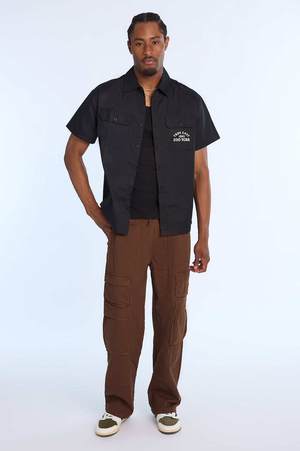 Zoo York Mens True East 1993 Twill Button-Up Zoo York Mens True East 1993 Twill Button-Up
