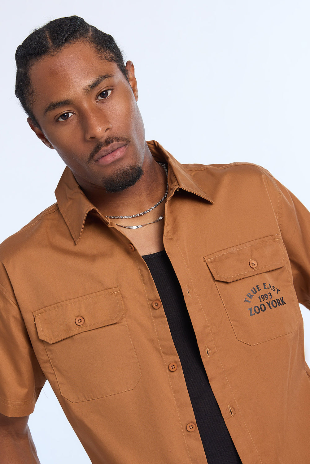 Zoo York Mens True East 1993 Twill Button-Up Zoo York Mens True East 1993 Twill Button-Up