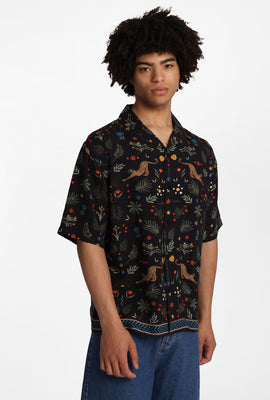 Chemise boutonnée à imprimé jungle Arsenic