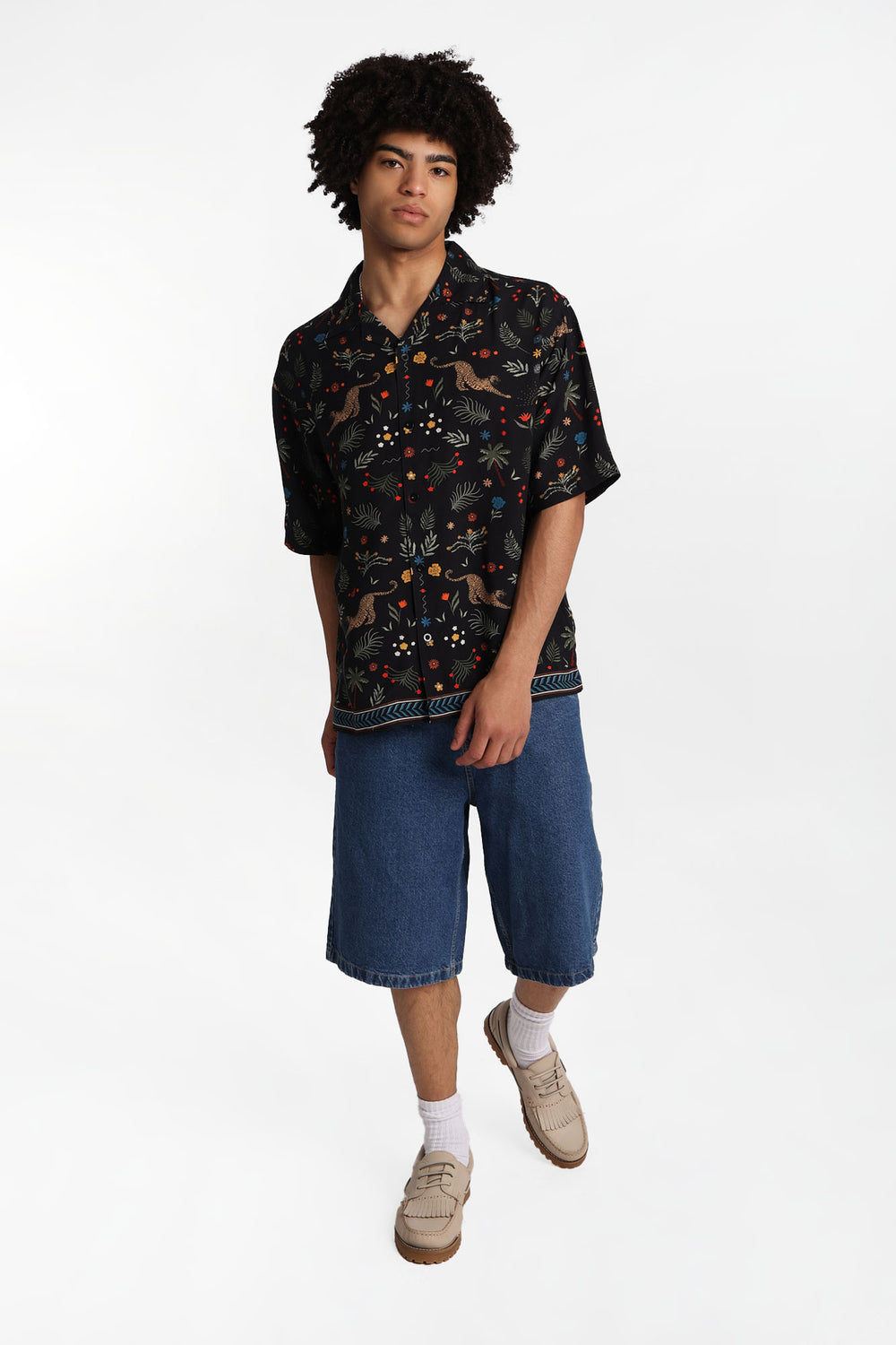 Arsenic Jungle Print Button-Up Shirt Arsenic Jungle Print Button-Up Shirt