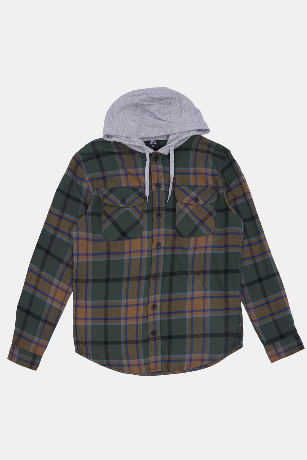 Arsenic Mens Hooded Plaid Button-Up Arsenic Mens Hooded Plaid Button-Up