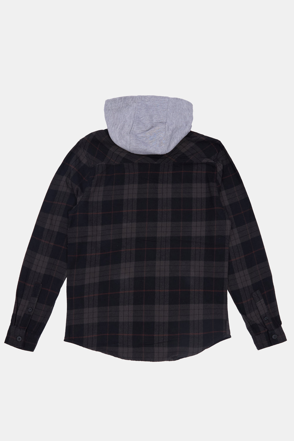 Arsenic Mens Hooded Plaid Button-Up Arsenic Mens Hooded Plaid Button-Up