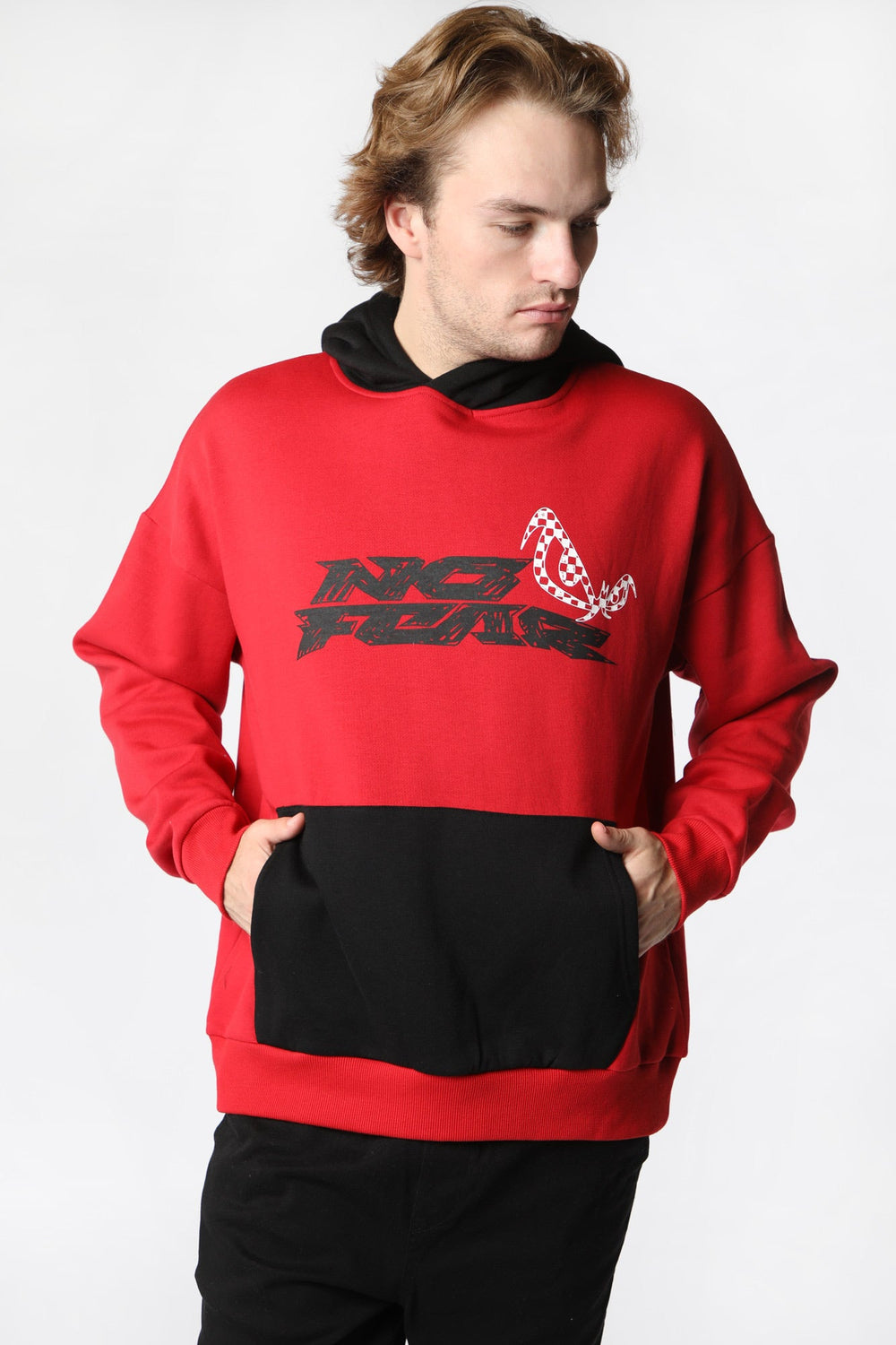 No Fear Mens Graphic Hoodie Red