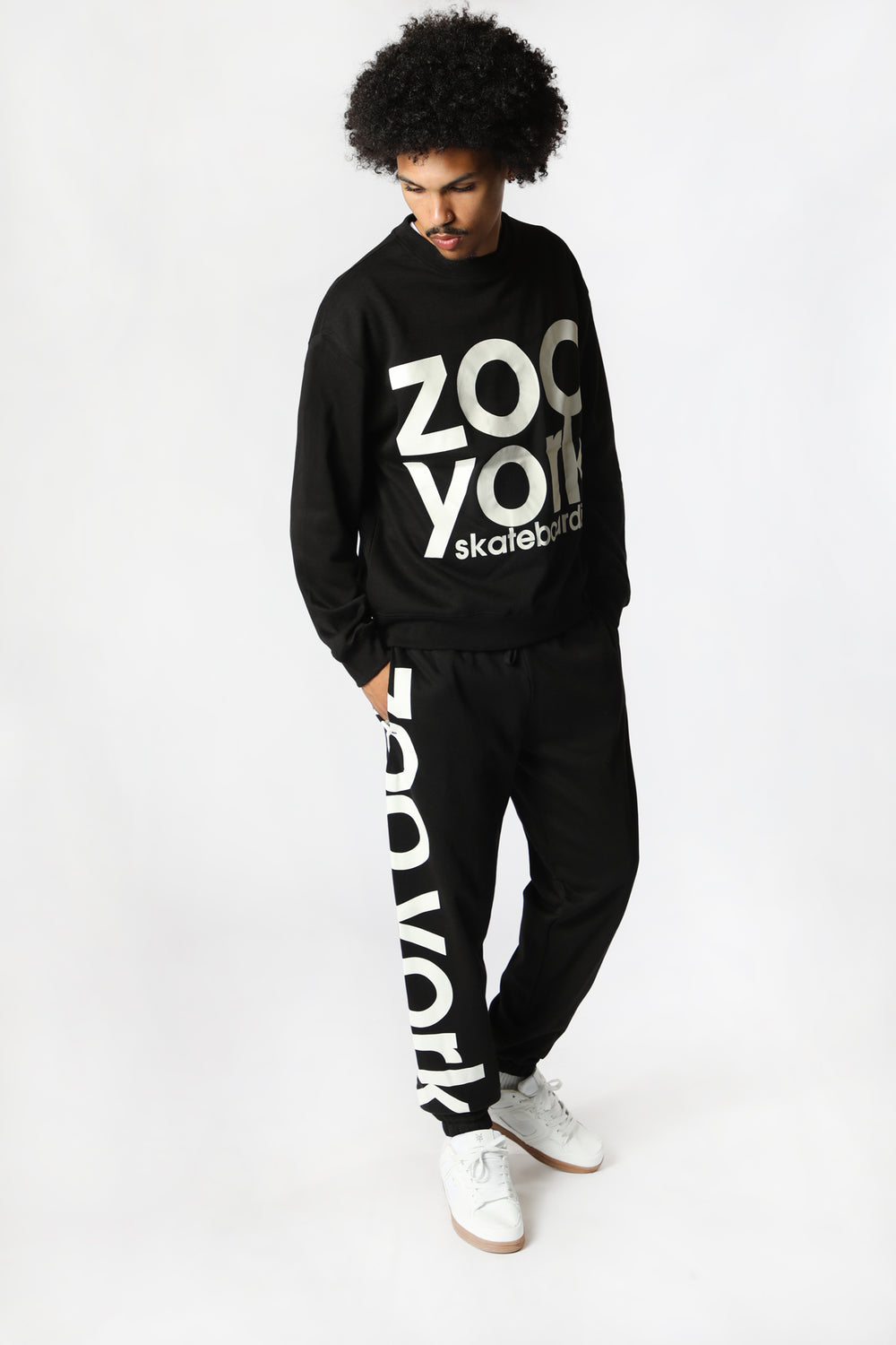 Sweatshirt Imprimé Logo Zoo York Unisexe Noir
