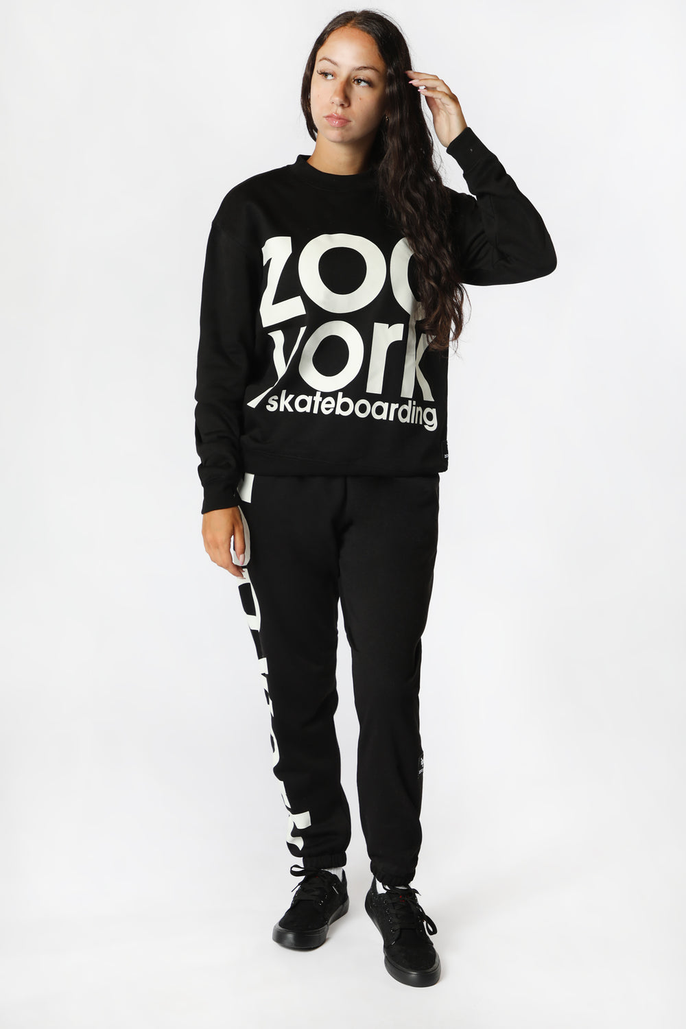 Sweatshirt Imprimé Logo Zoo York Unisexe Noir