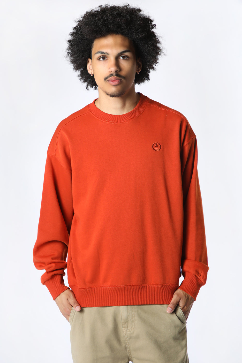 Sweatshirt Couleur Unie Amnesia Homme Orange fonce
