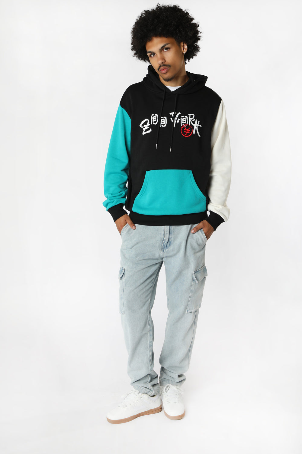 Zoo York Unisex Colour Block Hoodie Black