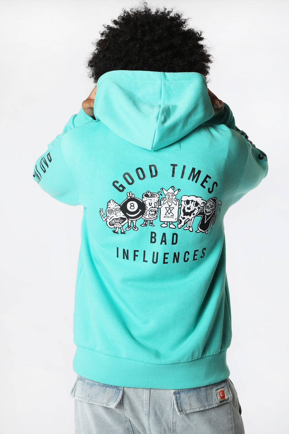 Arsenic Mens Good Times Hoodie Turquoise