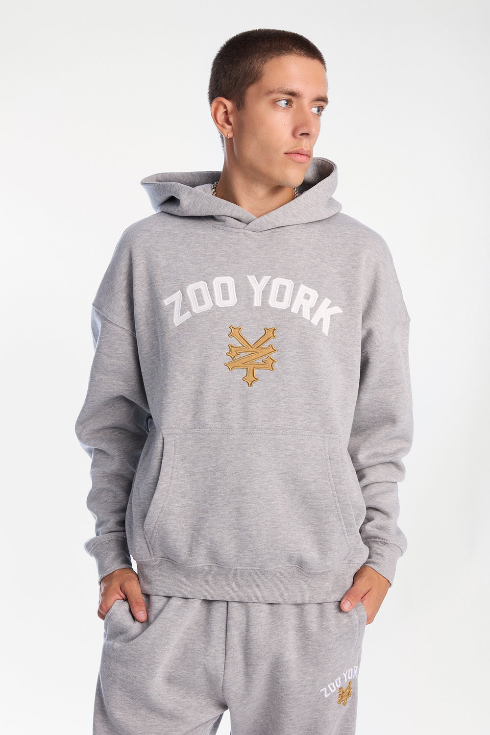 Zoo York Embroidered Logo Boxy Hoodie Zoo York Embroidered Logo Boxy Hoodie