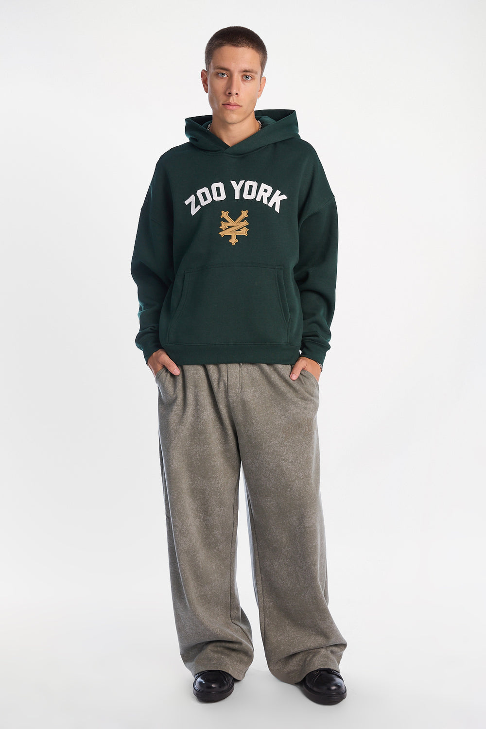 Zoo York Embroidered Logo Boxy Hoodie Zoo York Embroidered Logo Boxy Hoodie