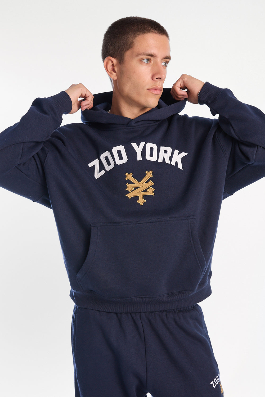 Zoo York Embroidered Logo Boxy Hoodie Zoo York Embroidered Logo Boxy Hoodie