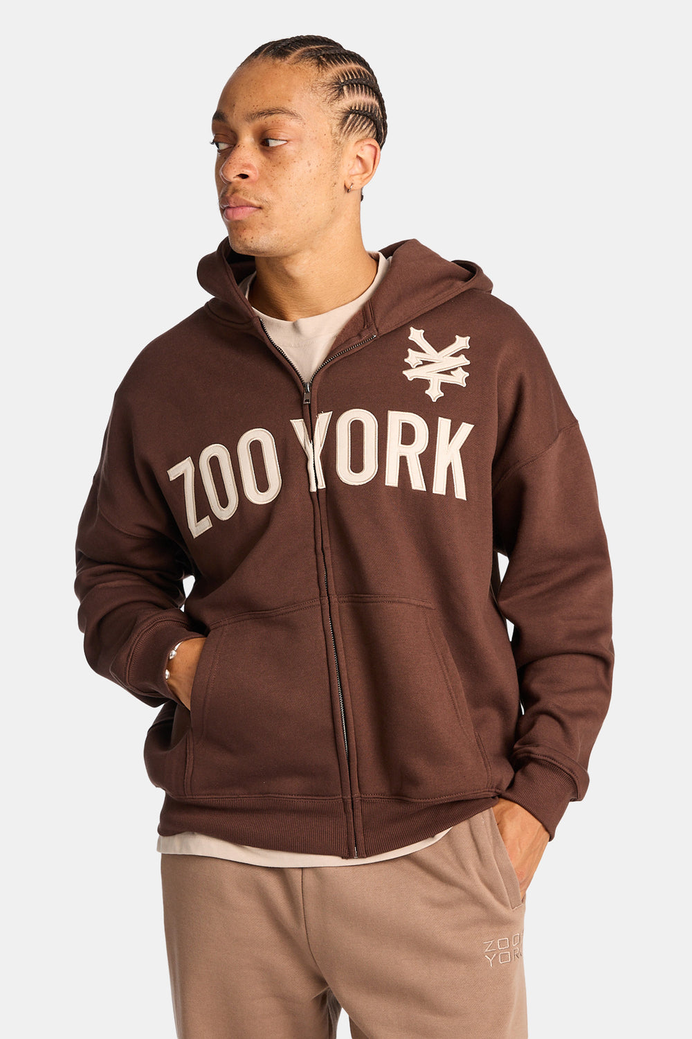 Zoo York Embroidered Zip-Up Hoodie Zoo York Embroidered Zip-Up Hoodie