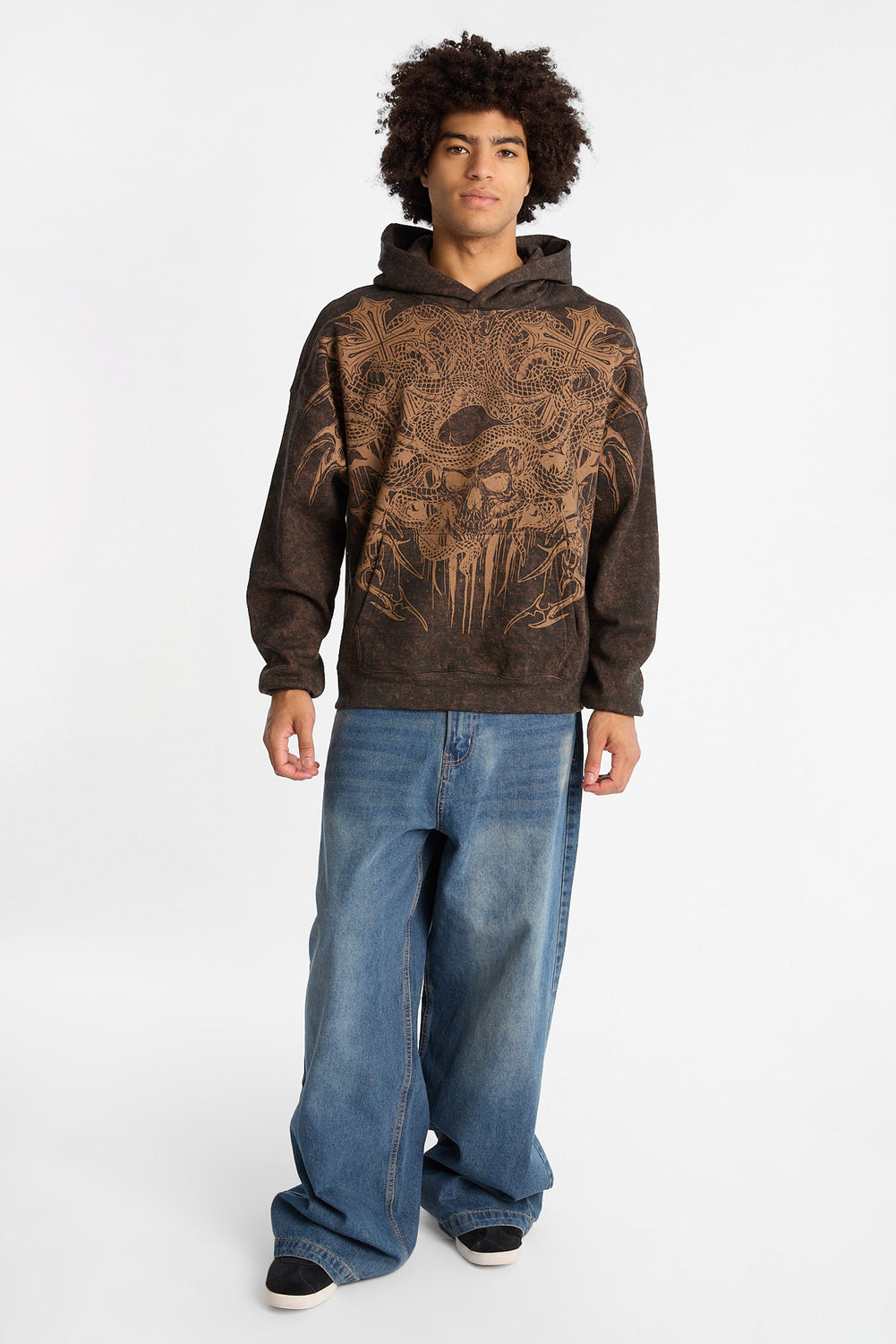 Arsenic Cobra Graphic Washed Boxy Hoodie Arsenic Cobra Graphic Washed Boxy Hoodie
