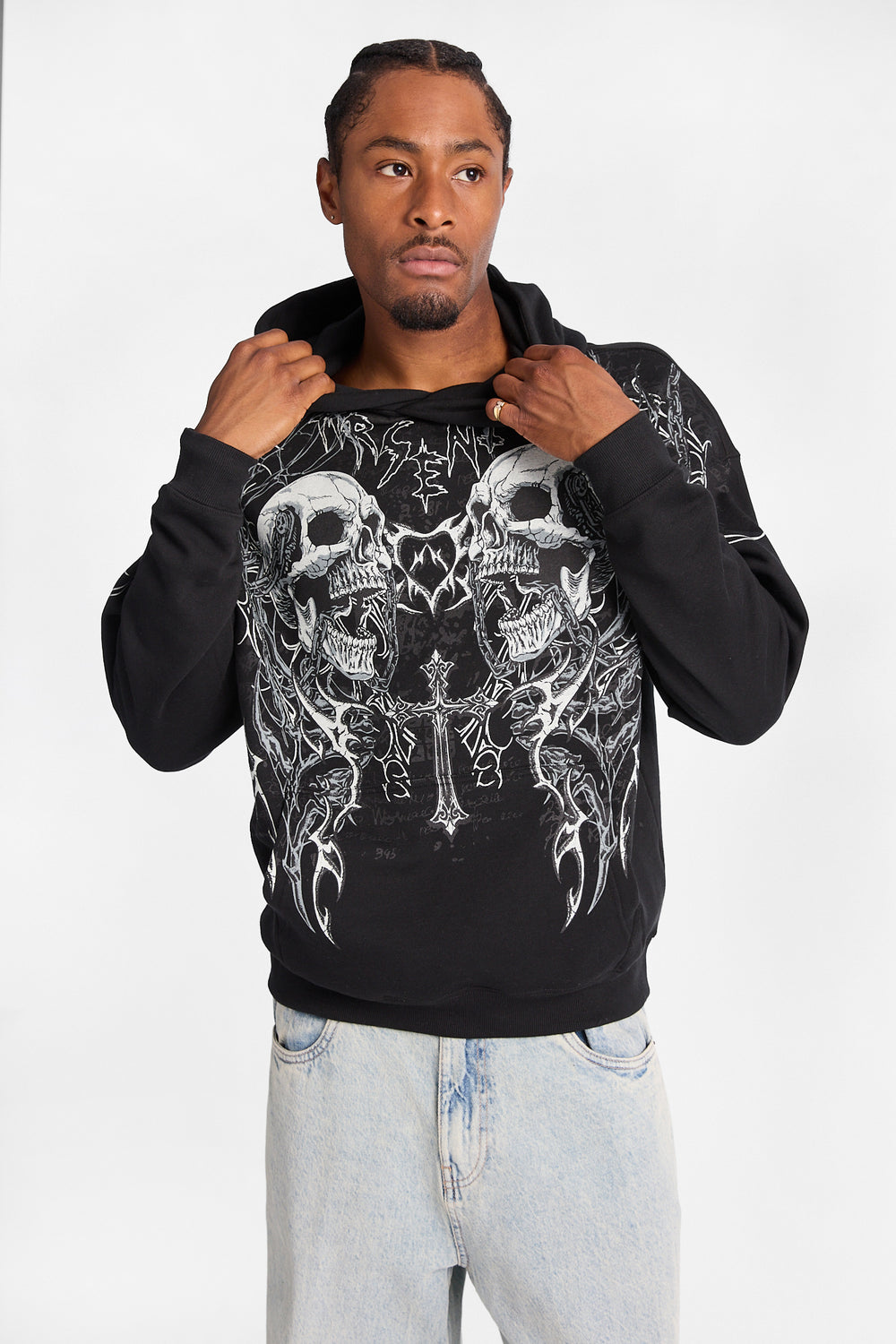 Arsenic Skulls & Cross Boxy Hoodie Arsenic Skulls & Cross Boxy Hoodie