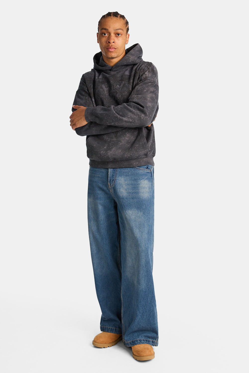 Arsenic Cross Washed Boxy Hoodie Arsenic Cross Washed Boxy Hoodie