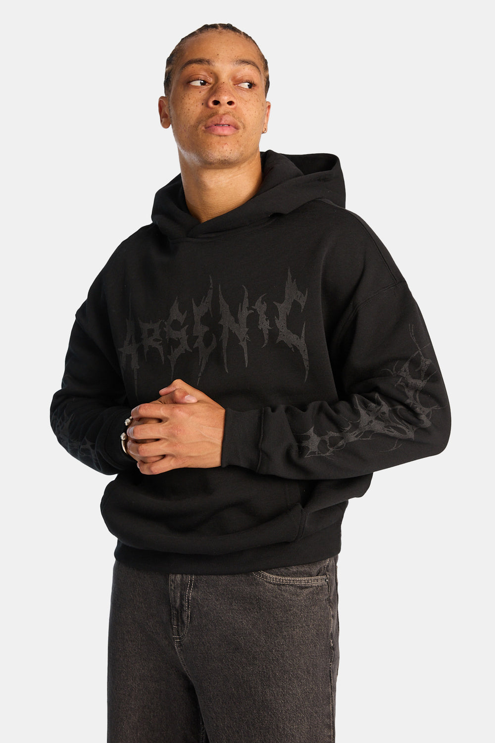 Arsenic Metallic Skull Boxy Hoodie Arsenic Metallic Skull Boxy Hoodie