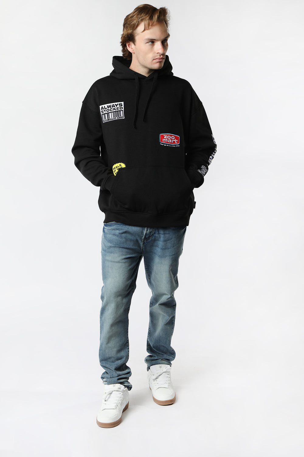 Zoo York Mens Patch Logos Hoodie Black