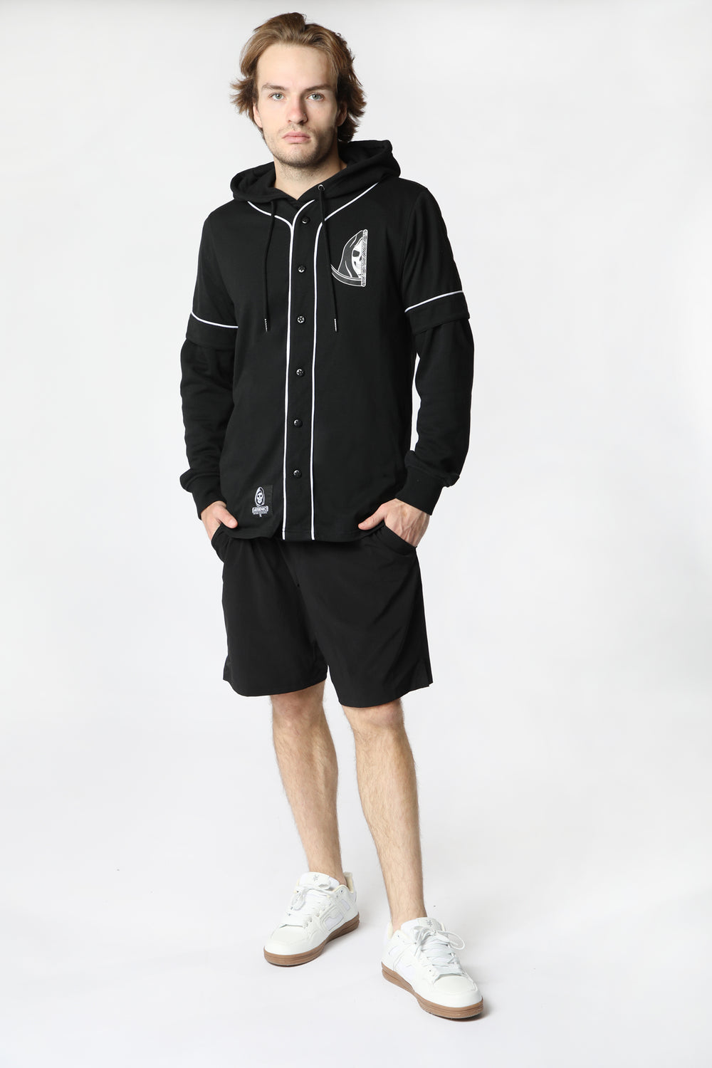 Arsenic Mens Graphic Baseball 2Fer Black