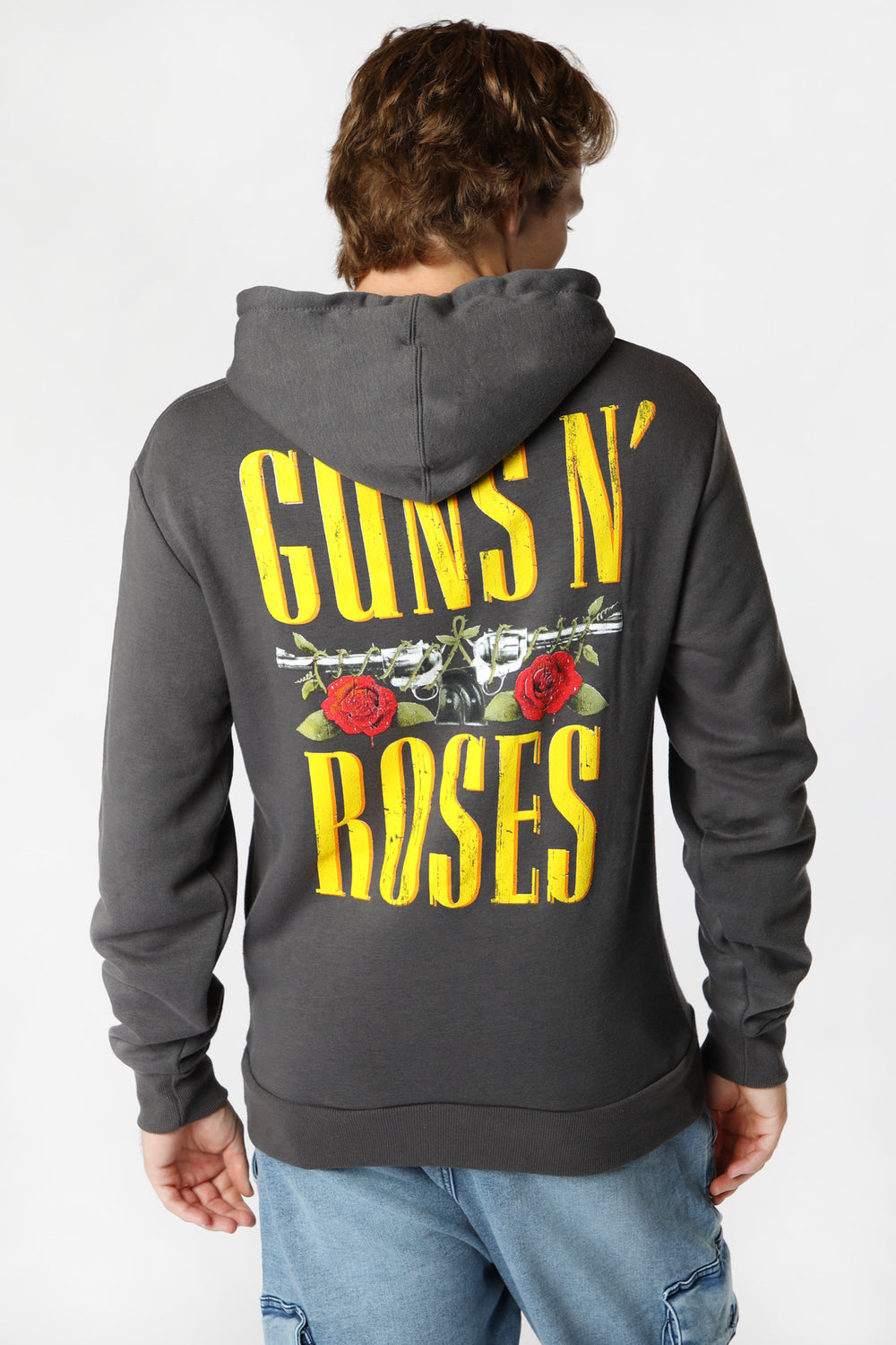 Mens Guns N' Roses Hoodie Dark Grey
