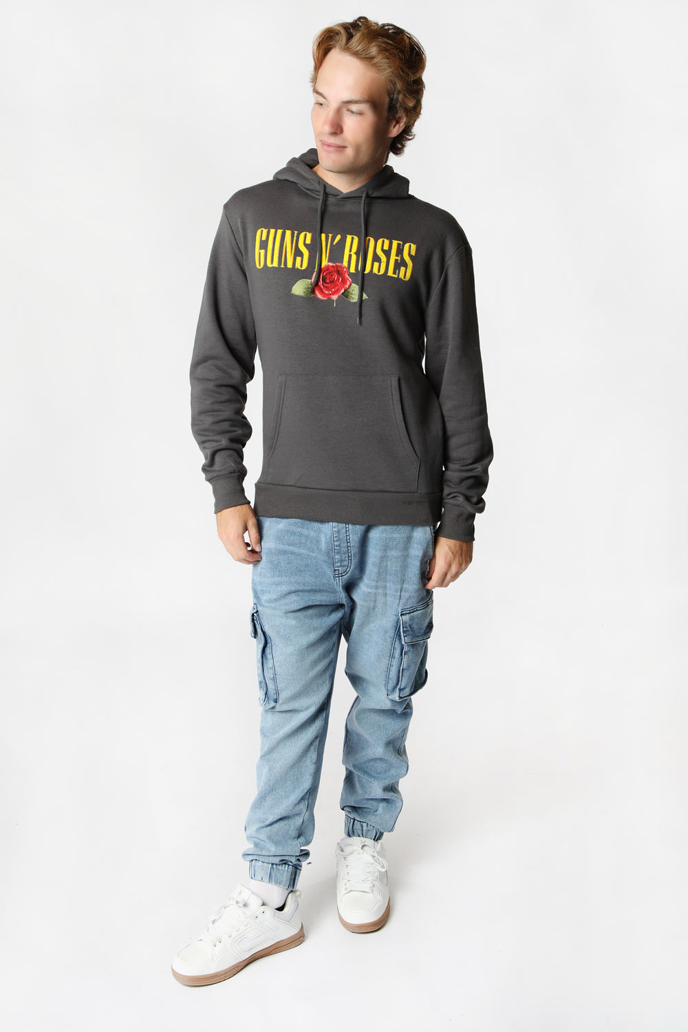 Mens Guns N' Roses Hoodie Dark Grey