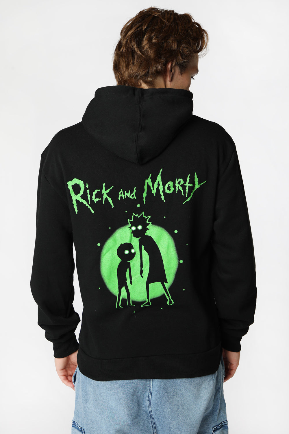 Haut à Capuchon Imprimé Rick and Morty Shadow Homme Noir