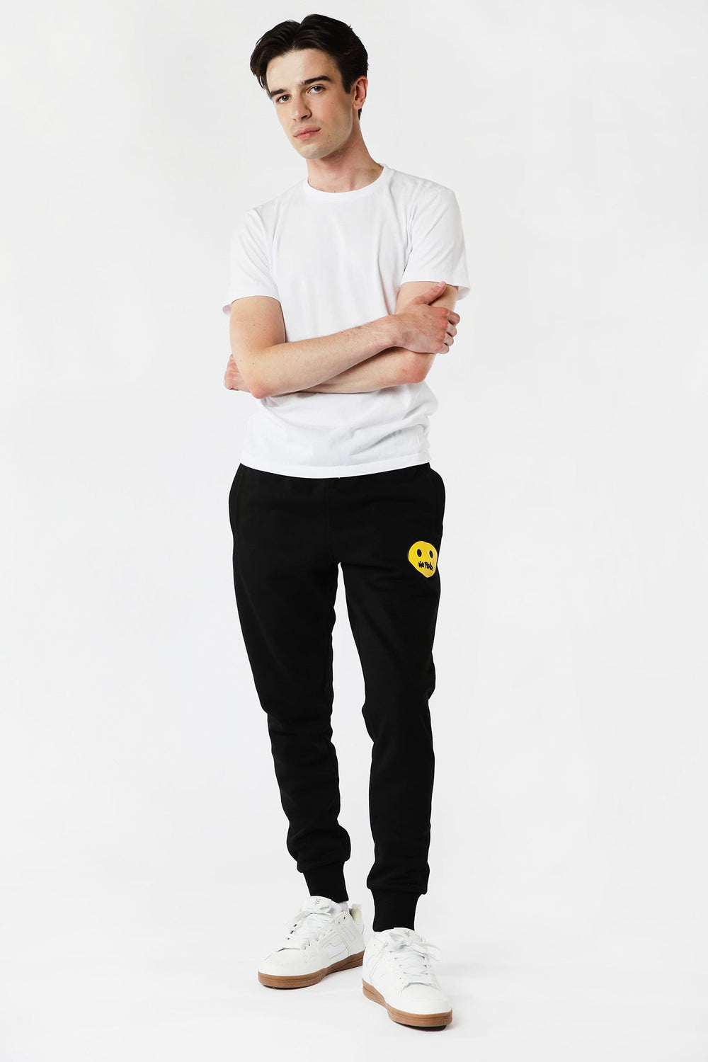 No Fear Mens Smiley Fleece Jogger Black