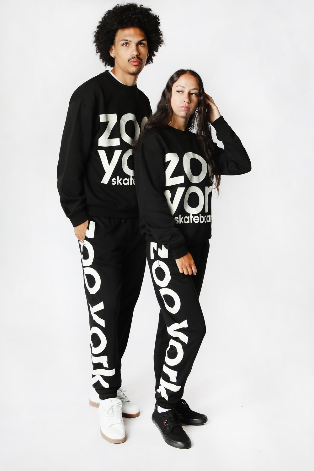 Jogger En Molleton Imprimé Logo Zoo York Unisexe Noir