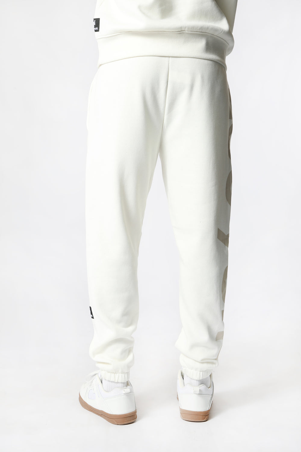 Jogger En Molleton Imprimé Logo Zoo York Unisexe Blanc casse