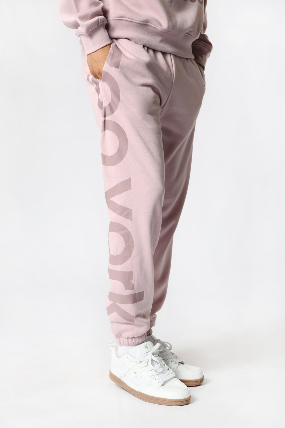 Jogger En Molleton Imprimé Logo Zoo York Unisexe Lilas