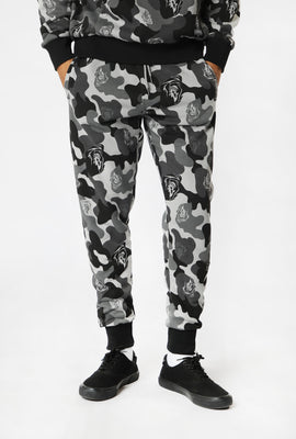 Jogger en Molleton Motif Camo Arsenic Homme