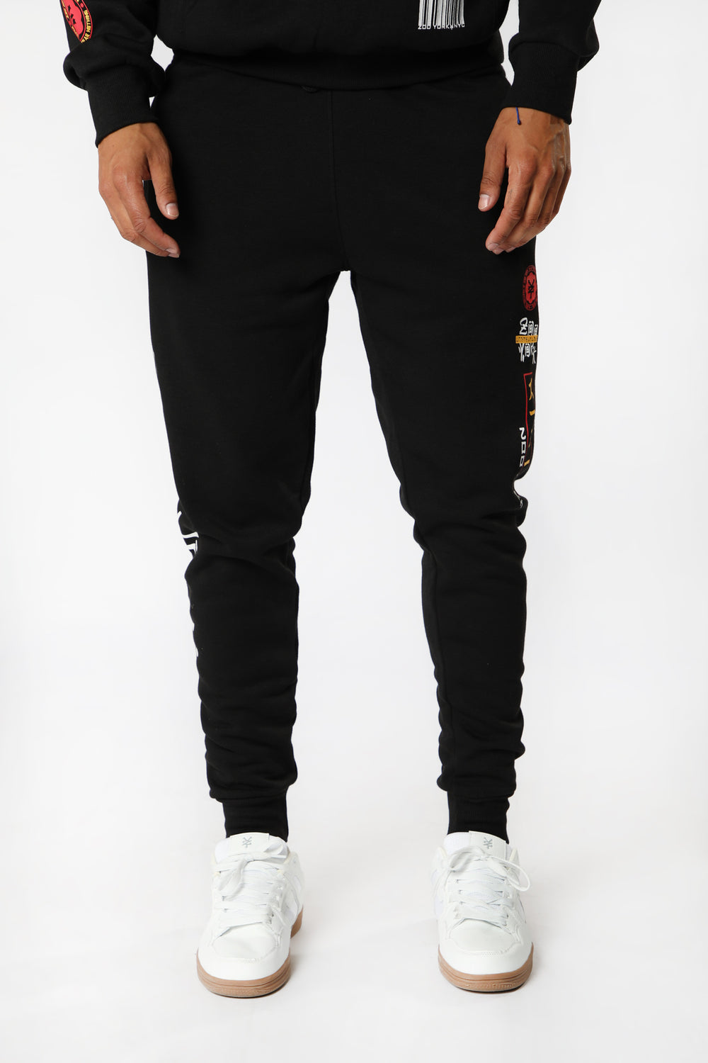 Jogger en Molleton Imprimé Kanji Zoo York Unisexe Noir