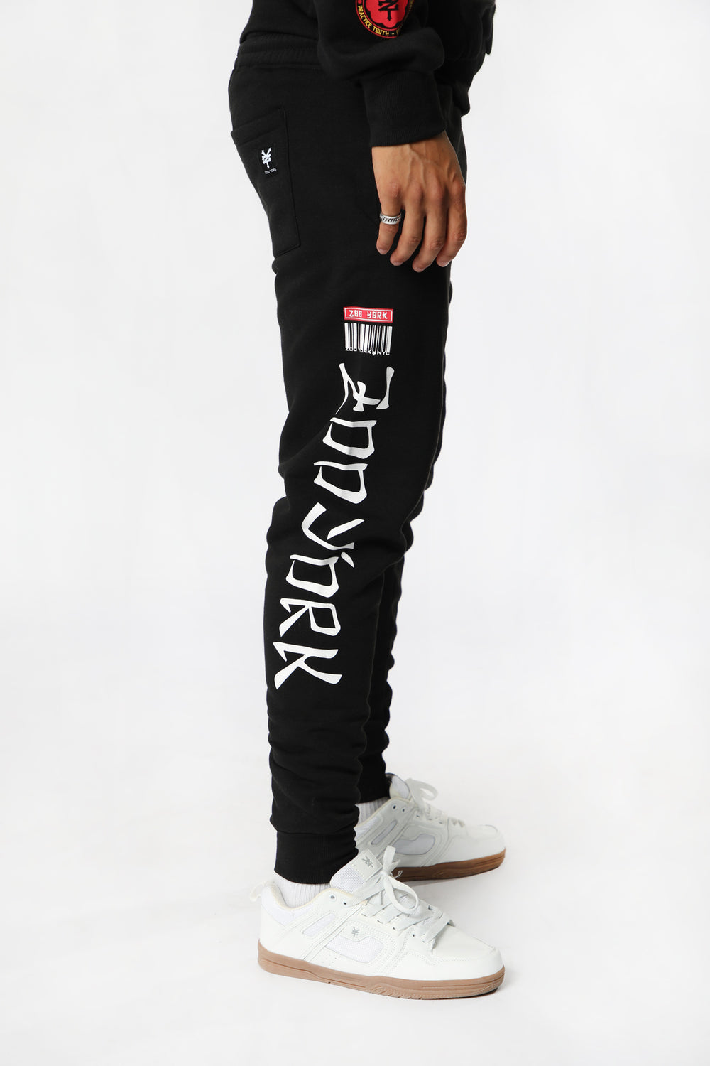Jogger en Molleton Imprimé Kanji Zoo York Unisexe Noir