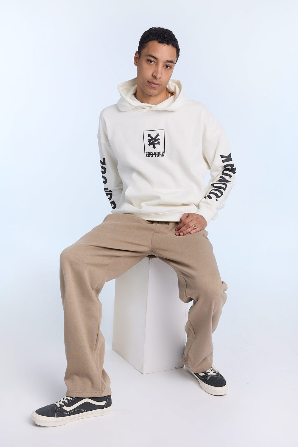 Jogger en molleton à jambe droite logo Zoo York Homme Jogger en molleton à jambe droite logo Zoo York Homme
