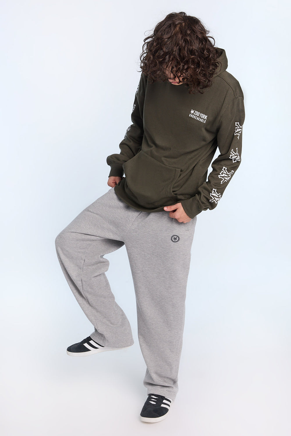 Jogger en molleton à jambe droite logo Zoo York Homme Jogger en molleton à jambe droite logo Zoo York Homme