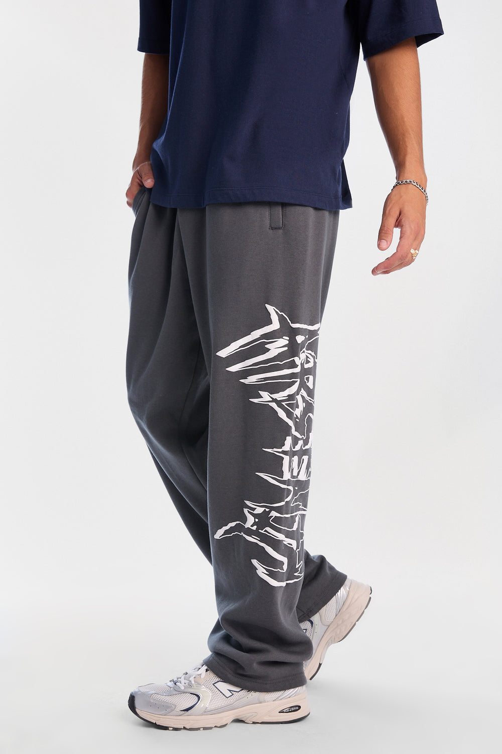 Pantalon en molleton ample imprimé Arsenic Pantalon en molleton ample imprimé Arsenic