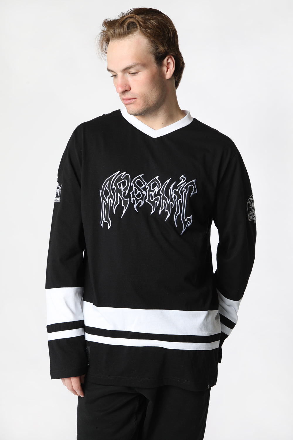 Arsenic Mens Graphic Hockey Jersey Black
