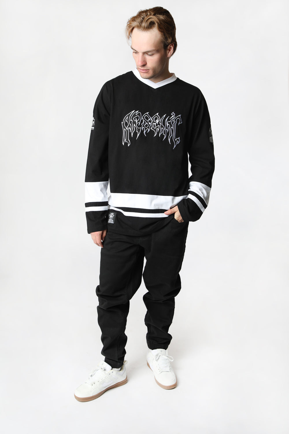 Arsenic Mens Graphic Hockey Jersey Black