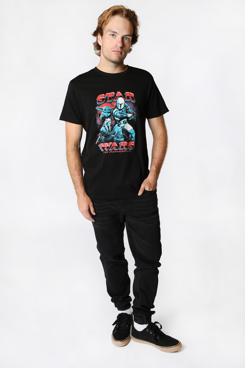 Mens Star Wars Mandalorian Graphic T-Shirt Black
