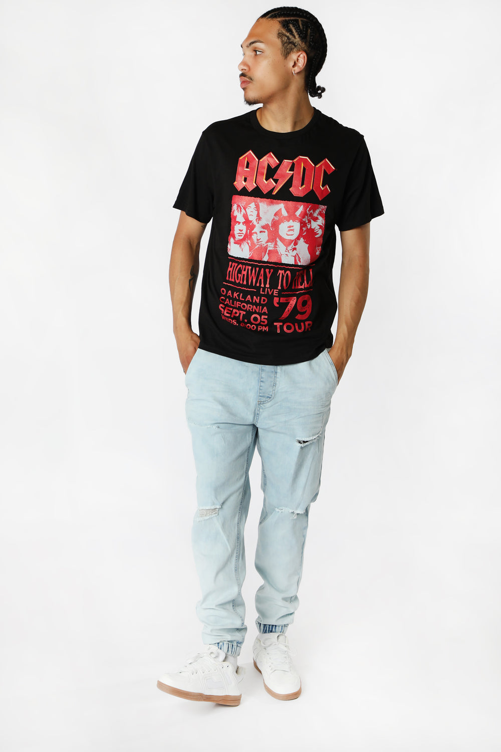 T-Shirt Imprimé AC/DC Homme Noir
