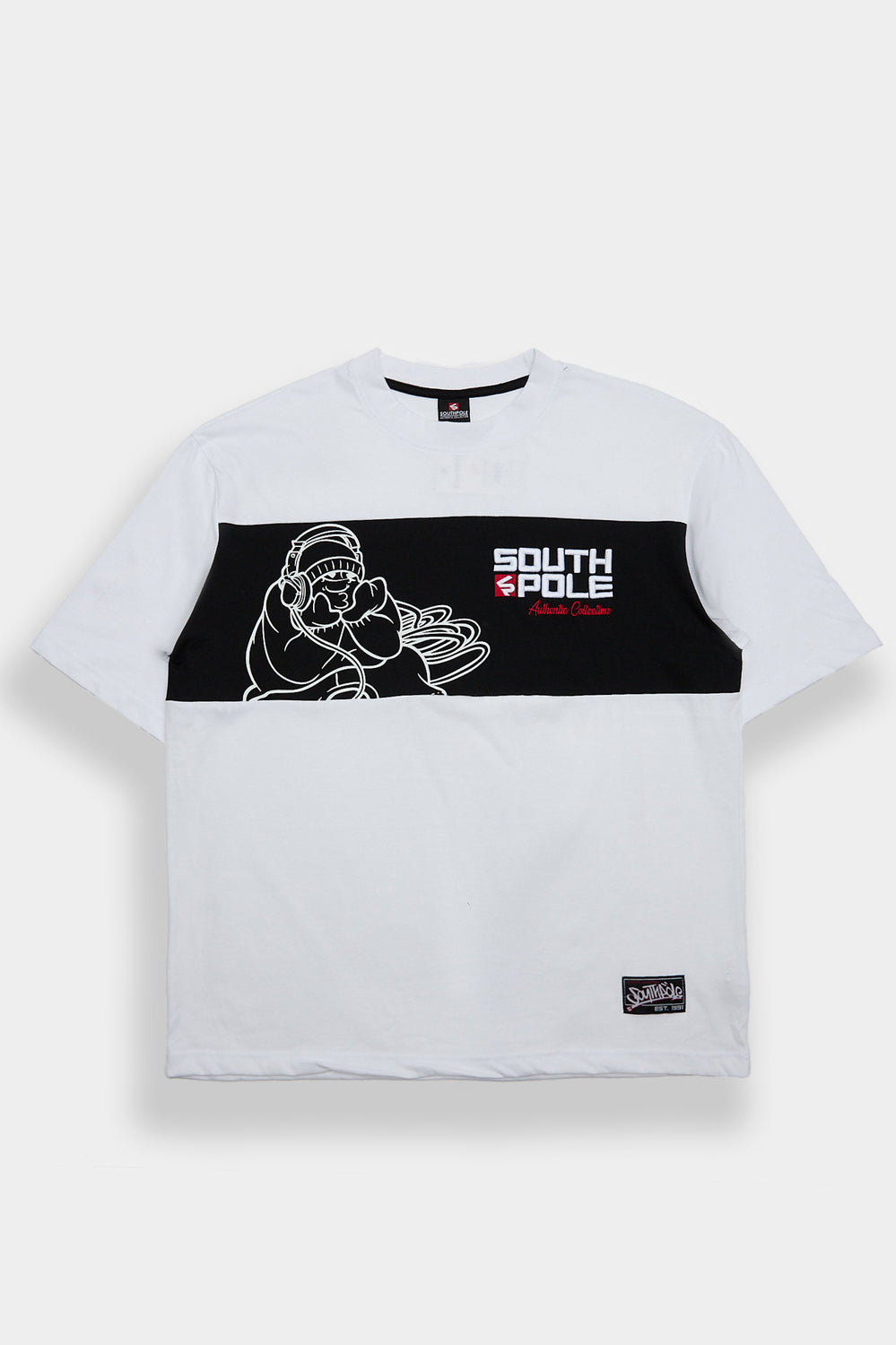 Southpole Legacy Embroidered Colour Block Graphic Tee Southpole Legacy Embroidered Colour Block Graphic Tee