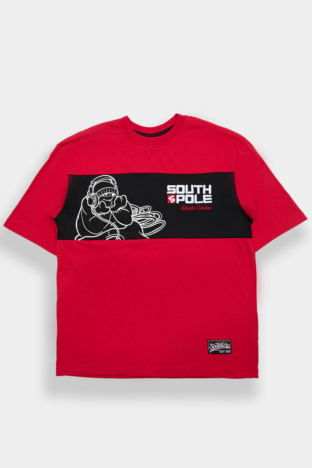 Southpole Legacy Embroidered Colour Block Graphic Tee Southpole Legacy Embroidered Colour Block Graphic Tee