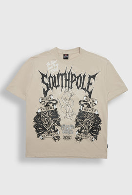 T-shirt imprimé tigre avec strass Southpole