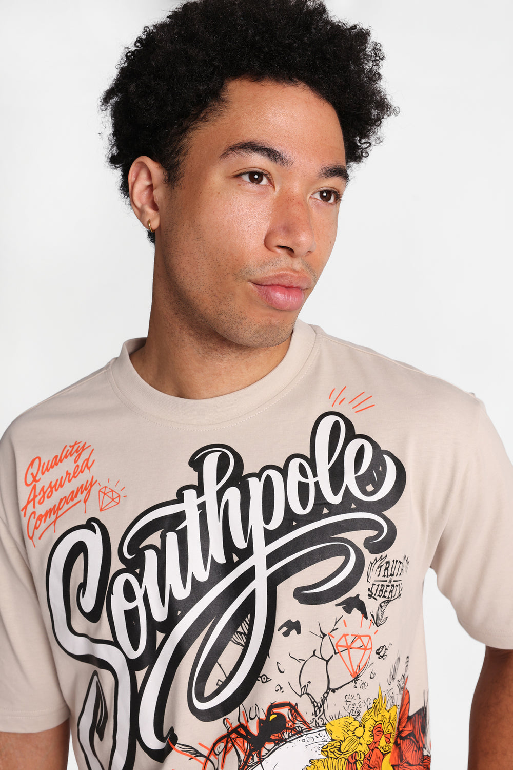 Southpole Faith Over Fear Skull Graphic Tee Southpole Faith Over Fear Skull Graphic Tee