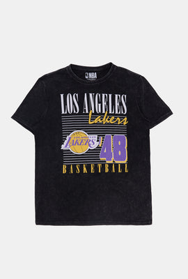 Mens Los Angeles Lakers Acid Wash T-Shirt