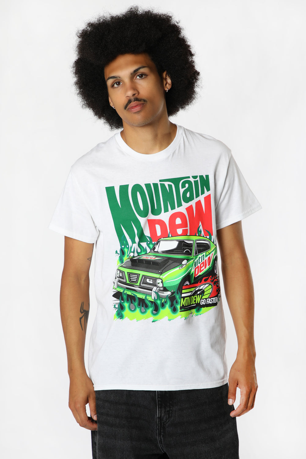 Mens Mountain Dew Graphic T-Shirt White