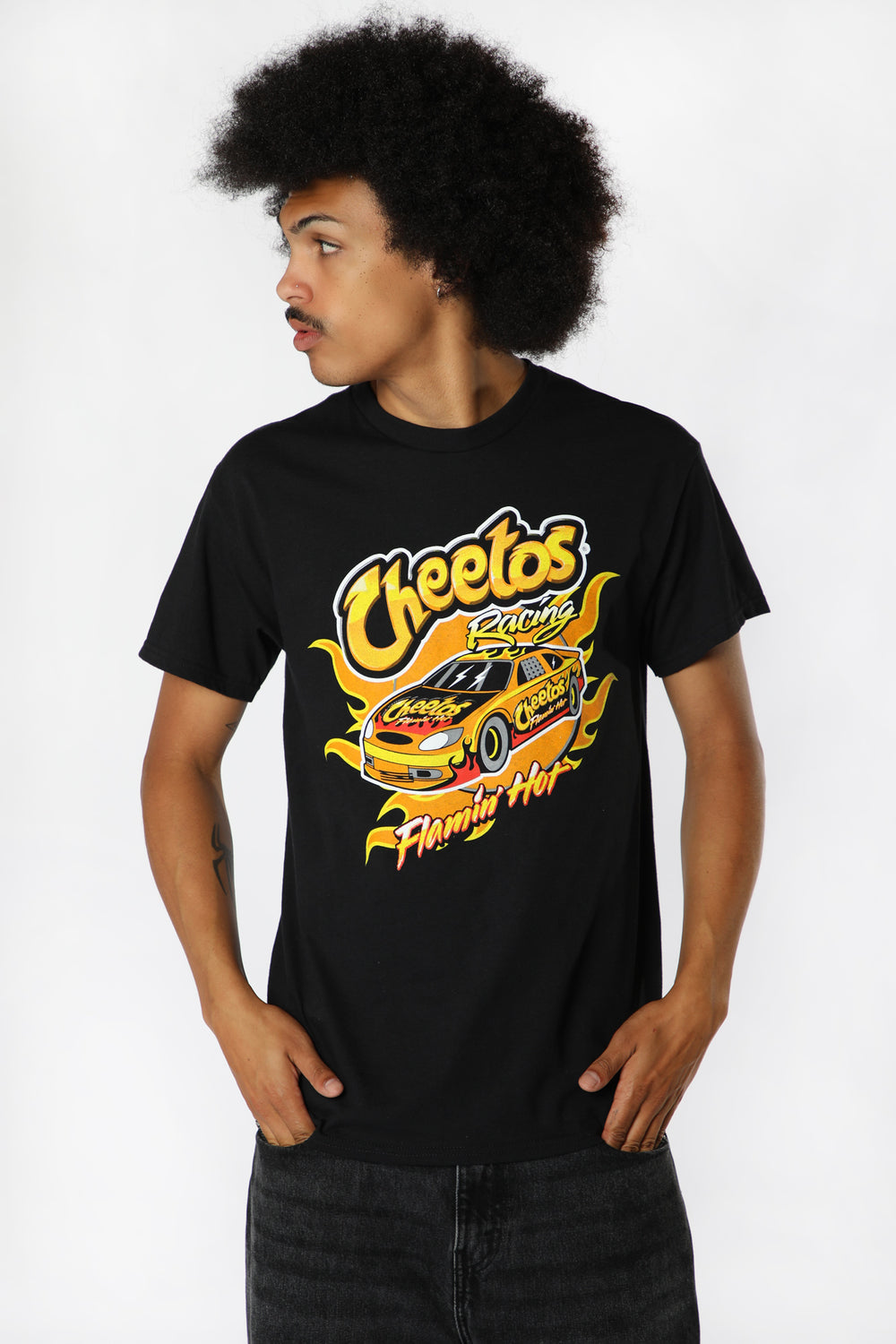 Mens Cheetos Flamin' Hot Graphic T-Shirt Black