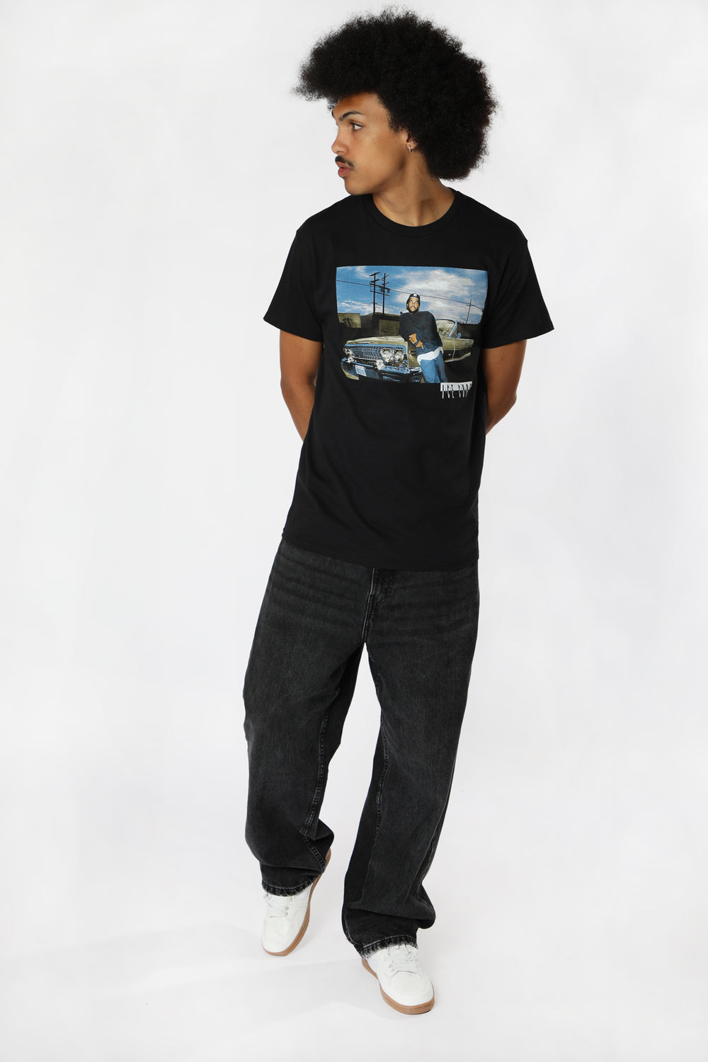 T-Shirt Imprimé Ice Cube Homme Noir