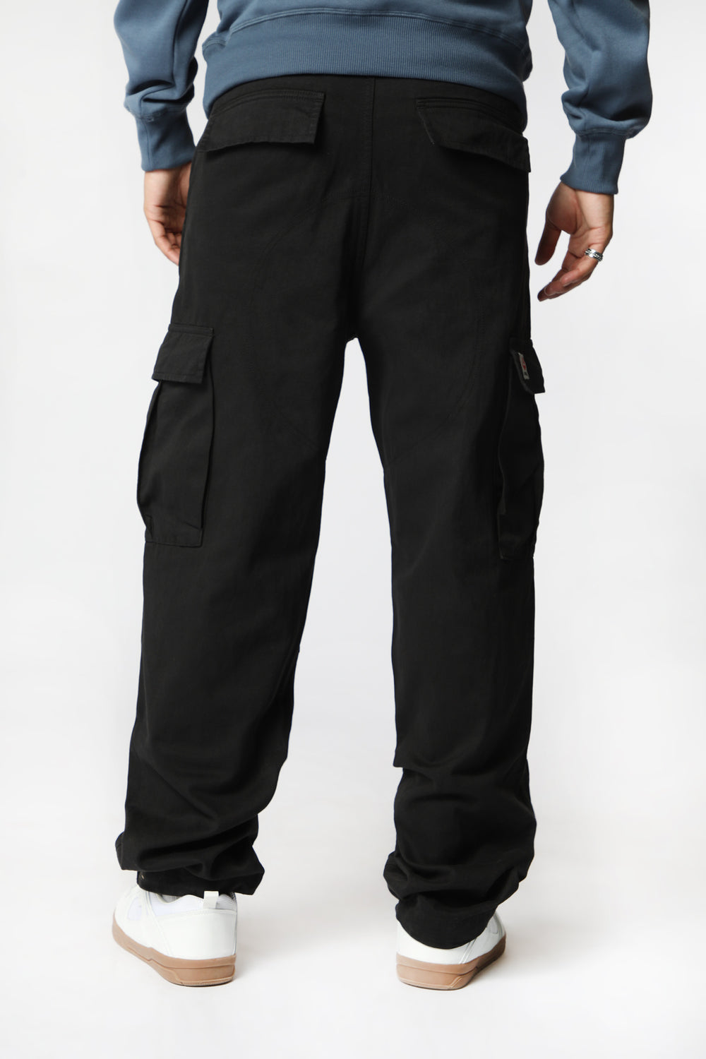 Amnesia Mens Cotton Cargo Pant Black
